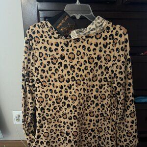 SHOSHO XL Animal Print SKULL hooded Dress With Stockings